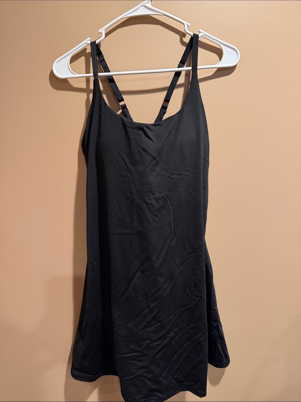 Minimalist Black Slip Mini Dress with Adjustable Straps